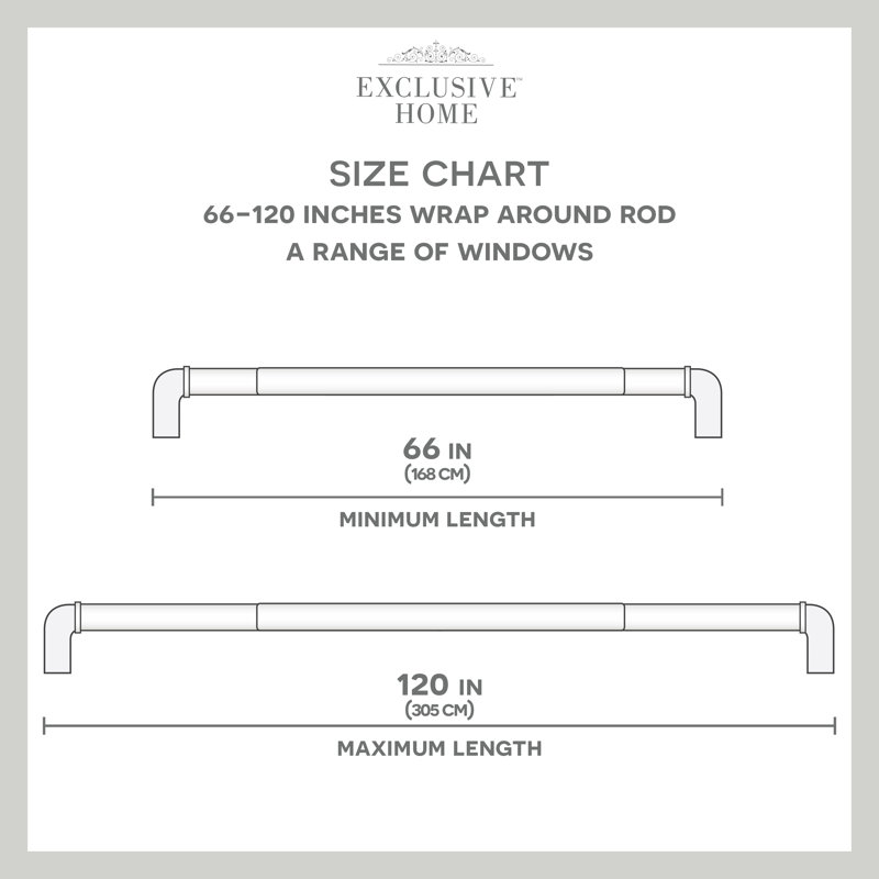 Hyde Matte Black Adjustable Wrap Around Curtain Rod 66"-120"