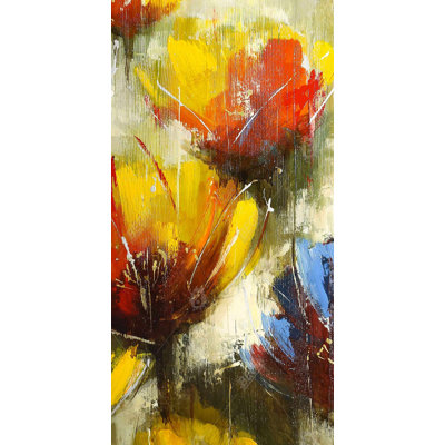 Texturized yellow flowers - 15.75"x31.50" Desk mat