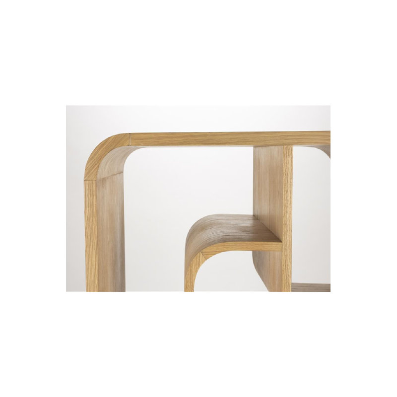 Cabinet Solid Wood Geometric Bookcase, Natural