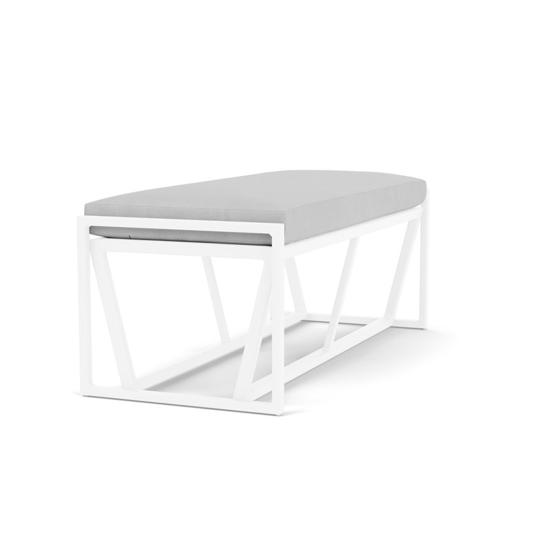 Summit Outdoor Dining Bench, White, Sandberg Dove