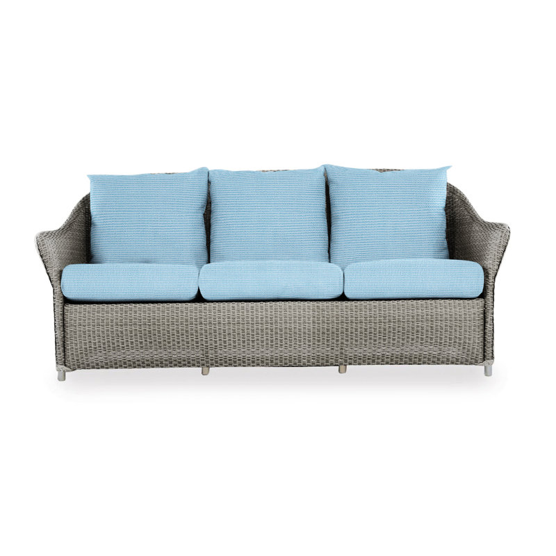 Weekend Retreat Outdoor 3 - Seat Patio Sofa, Pewter, Canvas Black Sunbrella® Canvas