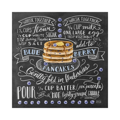 Blueberry Pancakes Recipe by Lily & Val - Wrapped Canvas Print