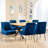 Velvet Upholstered Side Chair  With Gold Legs-1350955931