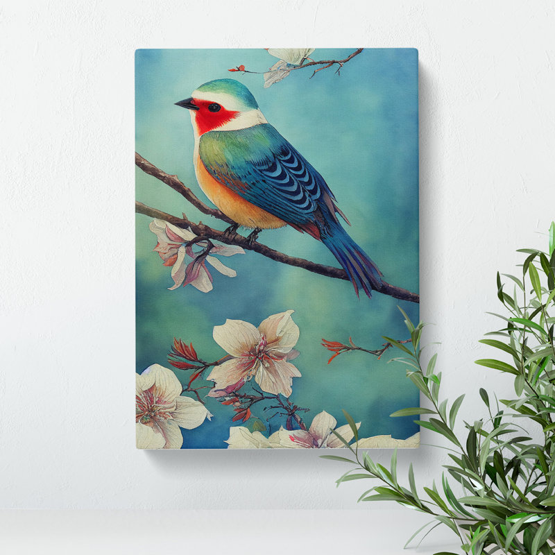 Bird in Watercolour No.2 - Unframed - Wrapped Canvas, 76cm H x 50cm W x 3cm D