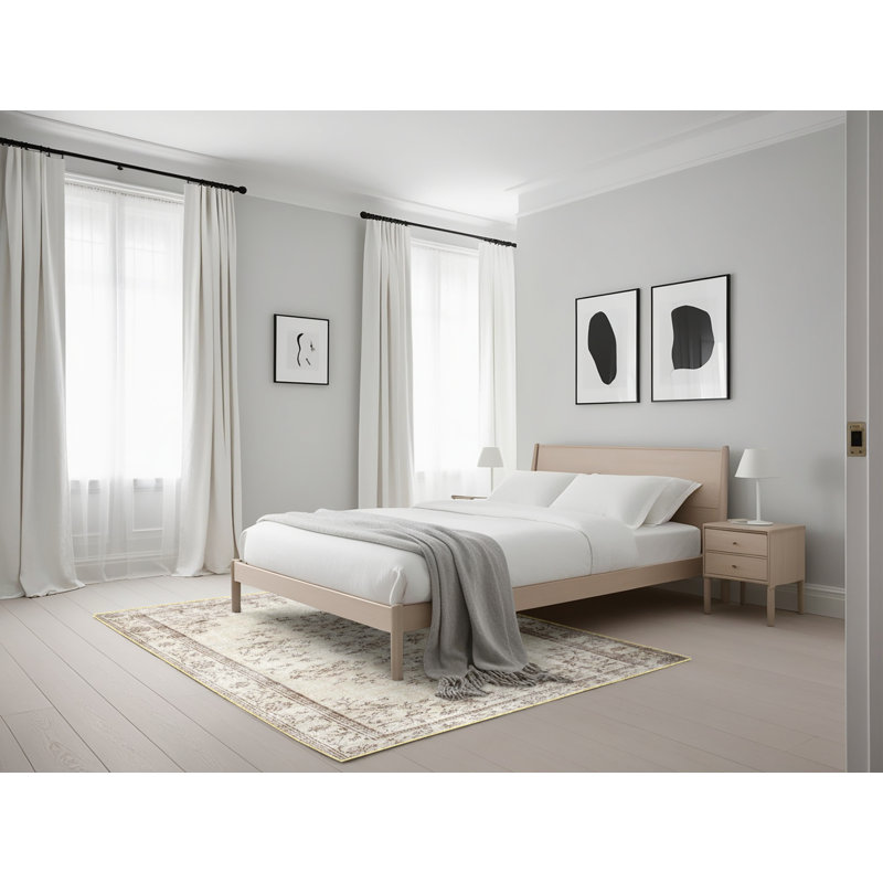 Surface beige contemporaine tapis, Rectangle 5 pi x 7 pi