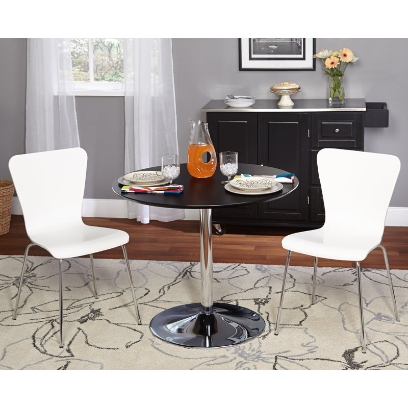 Ensemble de salle à manger Saladino, Blanc, 3 pièces : 1 table, 2 chaises