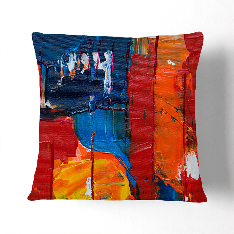 Abstract Square Throw Cushion, White, 40 x 40 cm