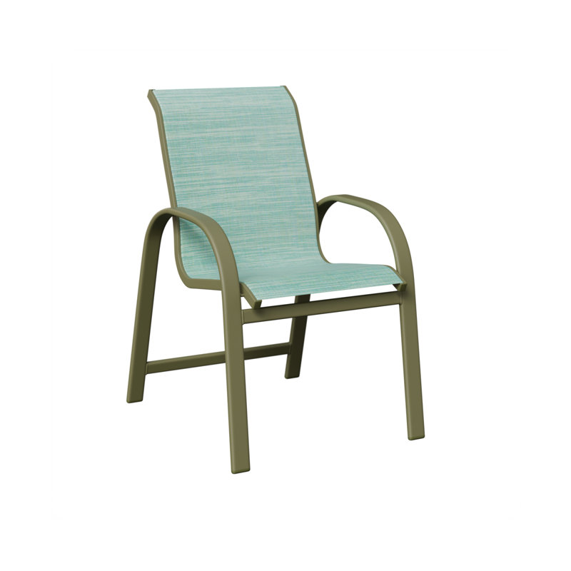 Chaise de salle à manger en aluminium sauge vert Berlin, Paysage marin, Aluminium vert sauge