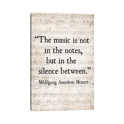 «Music Is Not in the Notes» par Debbra Obertanec - reproduction d'art textuel sur toile tendue