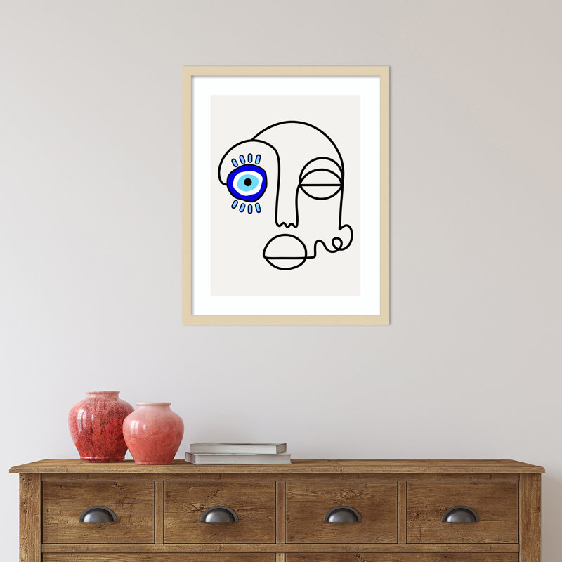 No Evil Permise - Reproduction d'art graphique sur papier encadré, H 21 po x l 17 po, Naturel
