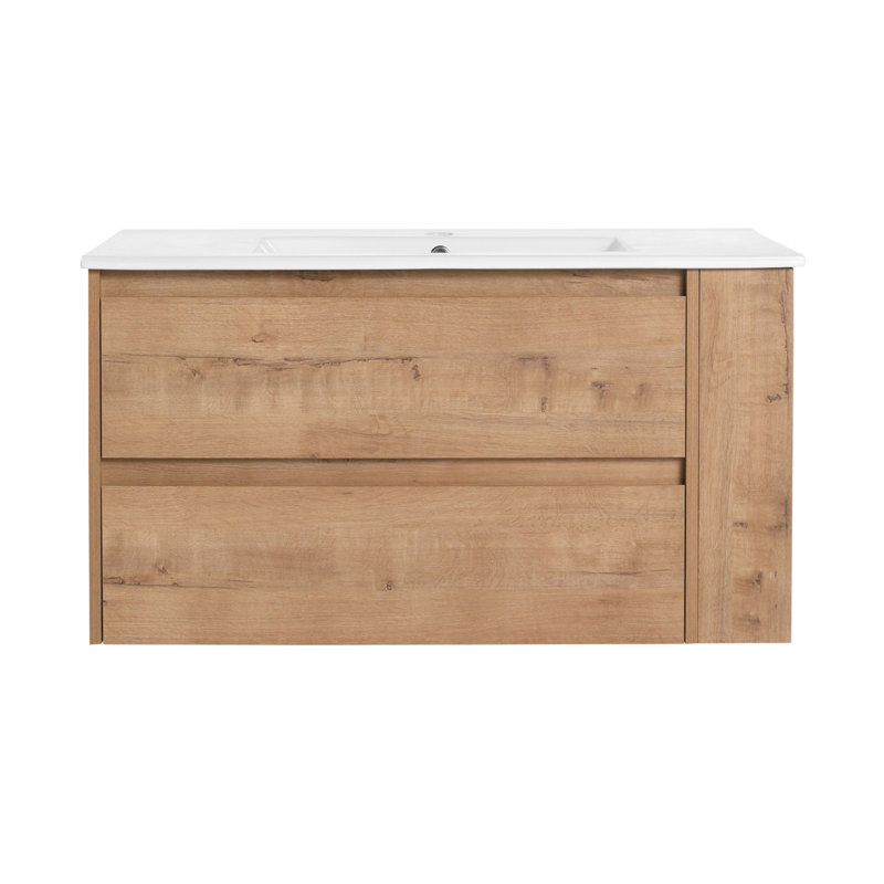5 35.9'' Single Bathroom Vanity with Top, Imitative Oak