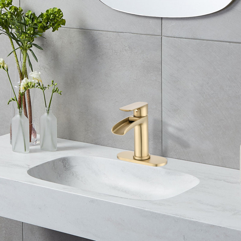 Robinet pour salle de bain Waterfall, Or brossé