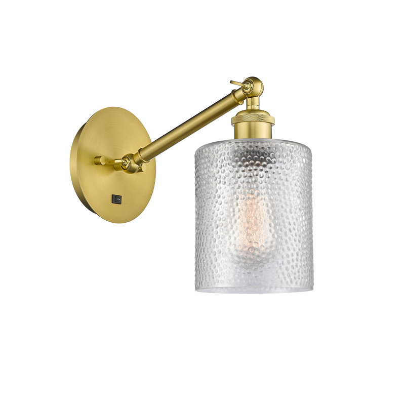 Shauna Armed Sconce, LED, Clear, Satin Gold