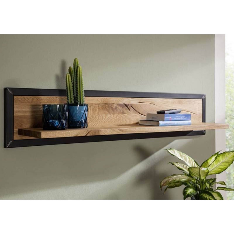 Villanders Oak Solid Wood Floating Shelf, 24cm H x 120cm W x 22cm D