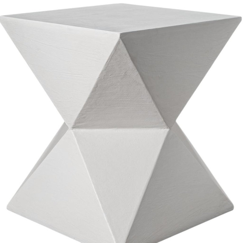 19" White Wood Round End Table