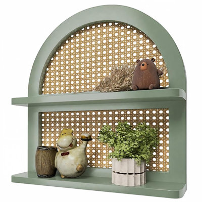 Tablette murale en bois Boho Rattan