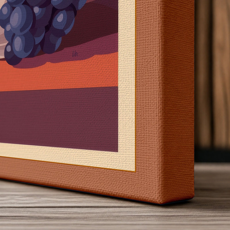 Fruit Bowl Art Deco - Wrapped Canvas, 30x20 - 76.2 x 50.8 cm, Terracotta Border