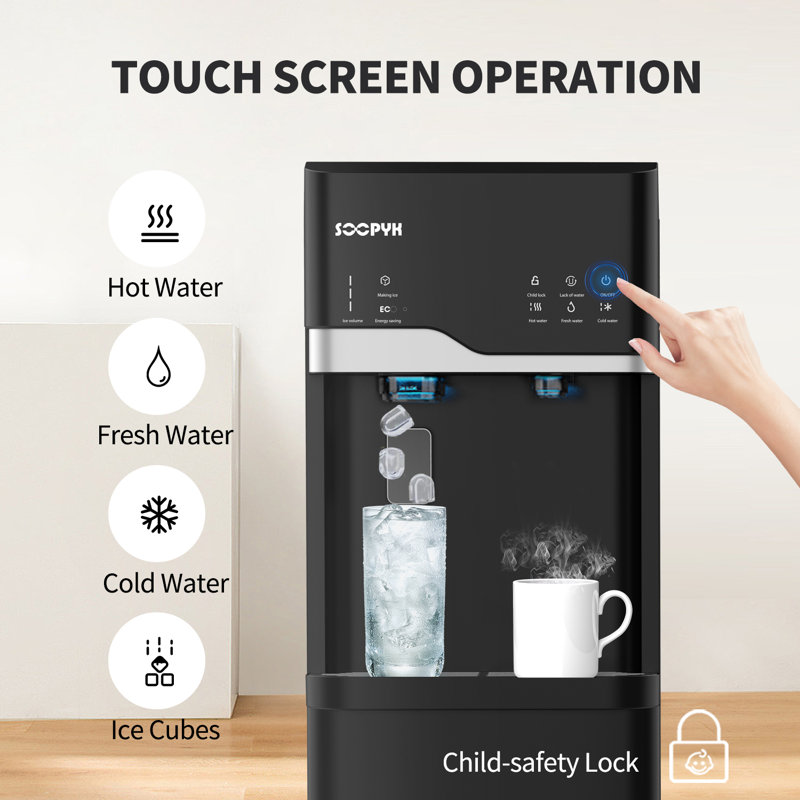 Distributeur de liquide de refroidissement à eau chaude et froide à chargement par le bas avec machine à glaçons pour 5 gallons 3 réglages de température Soilerk