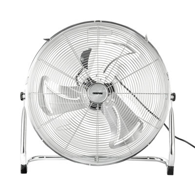 GEEPAS 20 Inch Floor Standing Cooling Fan with 3 Speed, Tilt Function - Chrome Gym Electric Portable Cooling Fan, 3 Blades for Powerful Air Circulation for Home Garage Office, 160W
