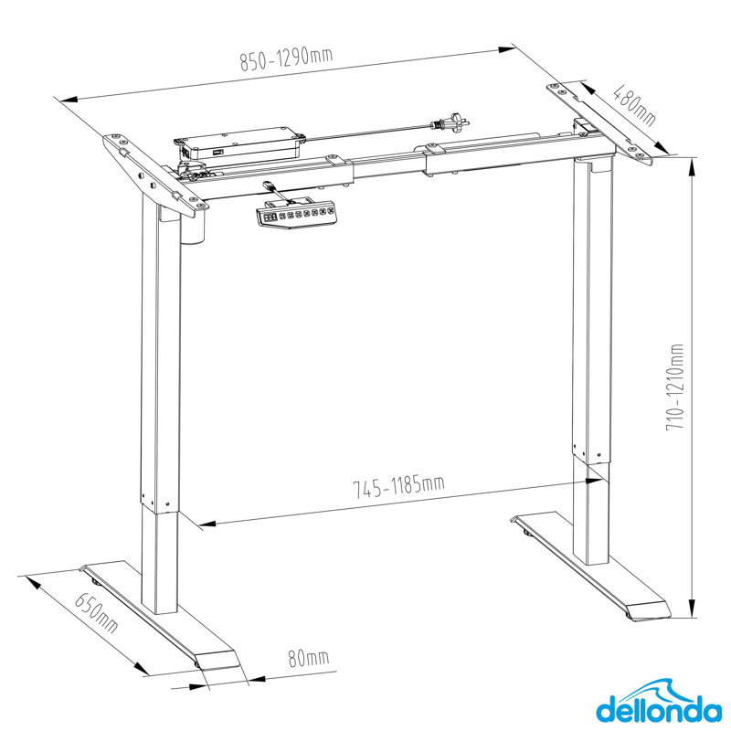 Halima 71cm H x 74.5cm W Desk Base