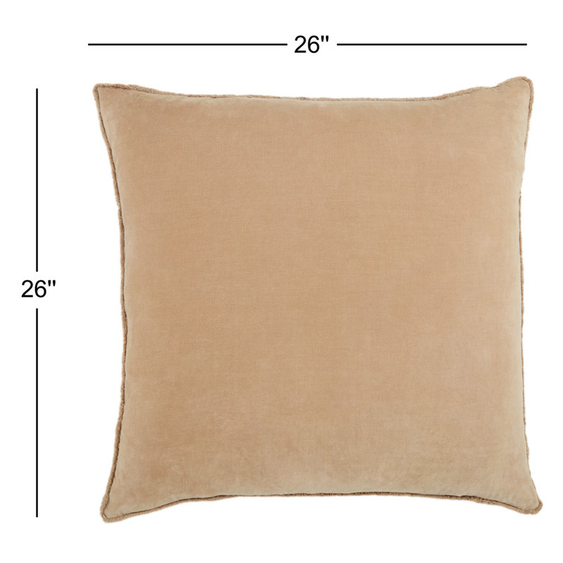 Housse et insert de coussin carré en coton Kam, Duvet, Brun clair