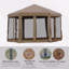 Pavillon de jardin hexagonal escamotable 13 X 11 pi, pour une utilisation extérieure avec hauteur réglable et structure en acier (brun)