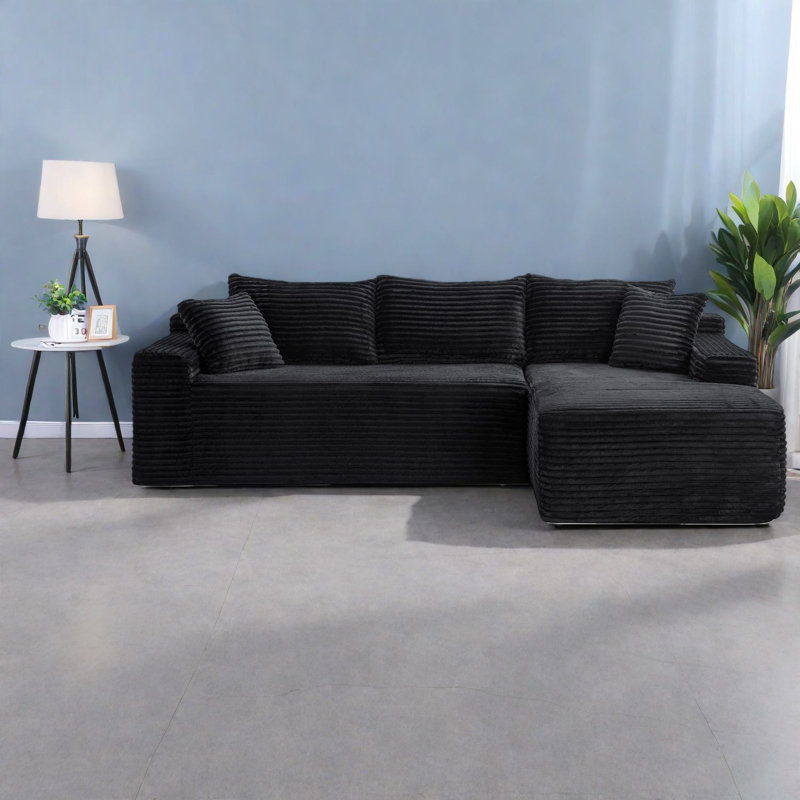 Canapé modulaire en velours côtelé 106,3 po Compression