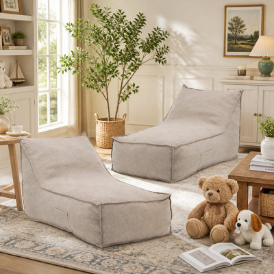 Fauteuil à billes d'extérieur, beige, ensemble de 2