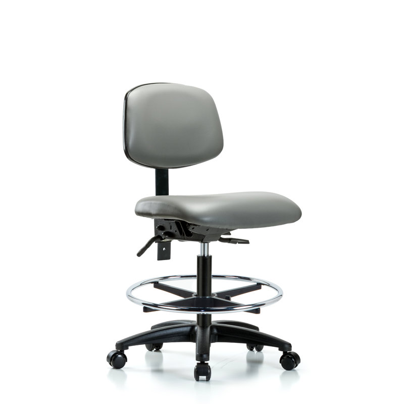 Chaise de travail Kyis, Non, Gris clair, Roulettes