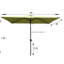 Parasol d'extérieur 6 pi x 9 pi, mécanisme d'inclinaison, parasol rectangulaire Garden Comfort de 6 pi x 9 pi, fabrication de poteaux rouille, terrasse de piscine-970057661