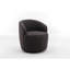 Gris foncé, tissu, fauteuil d'appoint, fonction pivotante, anneau en métal thermolaqué noir, intérieur en mousse