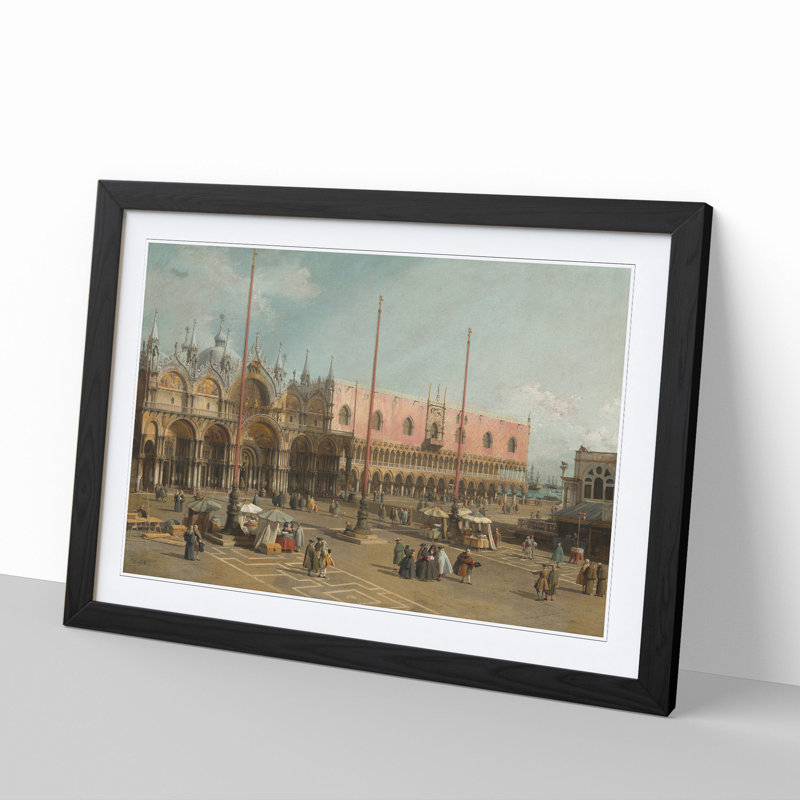 The Square of Saint Mark by Giovanni Canaletto - Framed Print, 27cm H x 36cm W x 2cm D, Black Framed