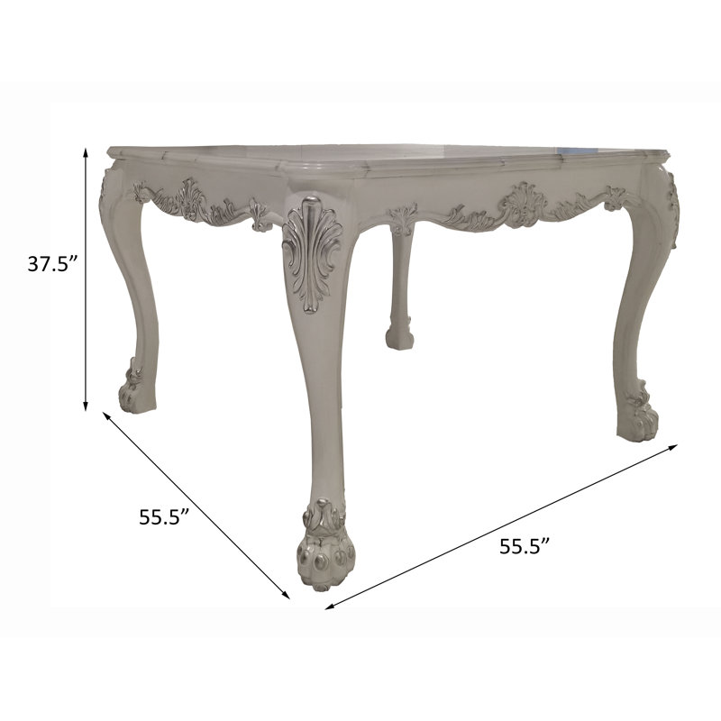 Krystalia Dining Table in Bone White
