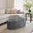Caras Upholstered Rock Gray Triangular Compression Ottoman No Assembly Required-136163071