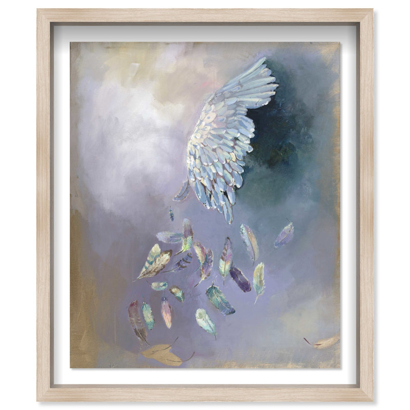 Oliver Gal Michaela Nessim - Wings of Hope Abstract - Luxury Shadowbox Framed Wall Art, 37.5" H x 31.5" W, Cream