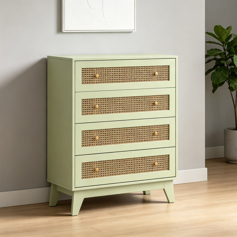 80 cm W Chest of 4 Drawers, Green