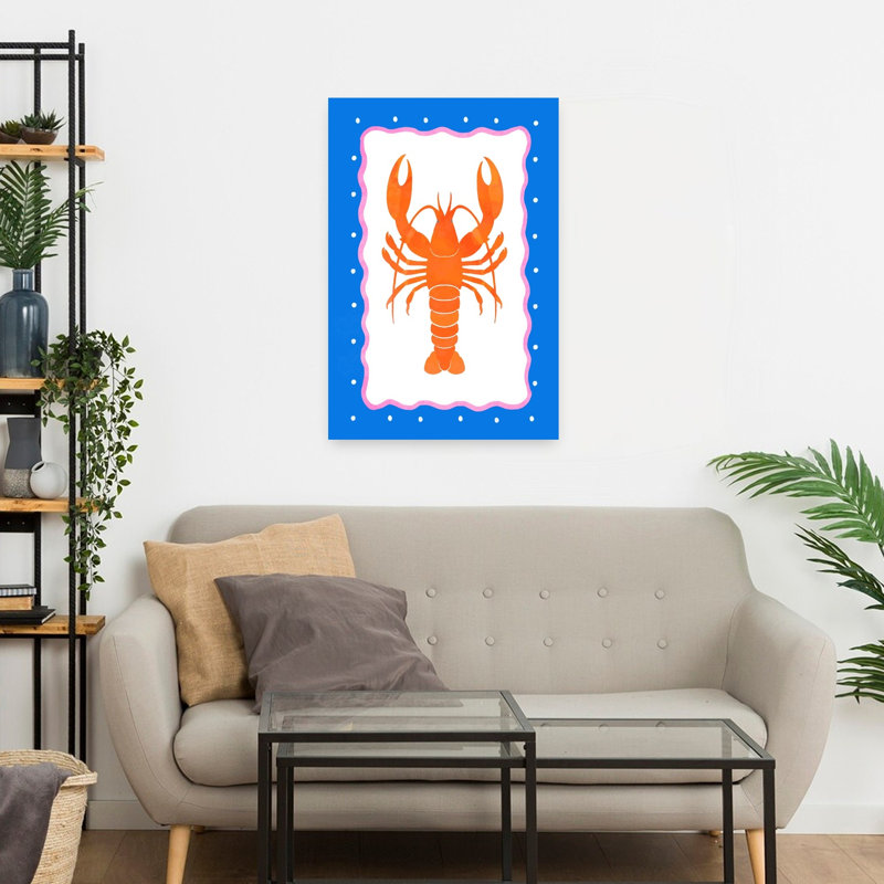Homard, art mural contemporain, H 24 po x l 16 po
