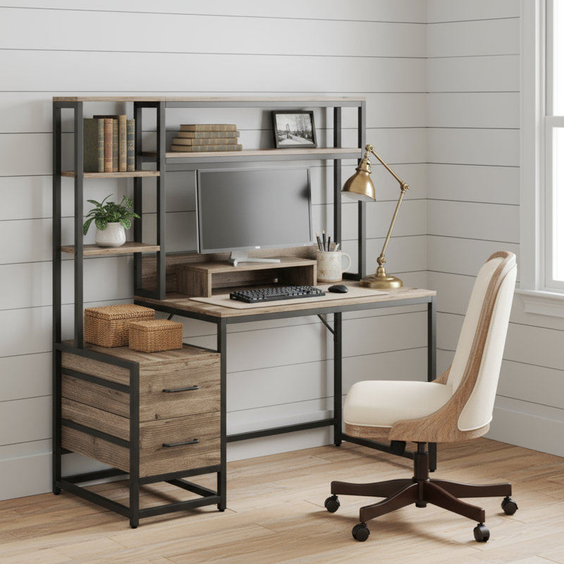 Computer Desk, Gray/Black