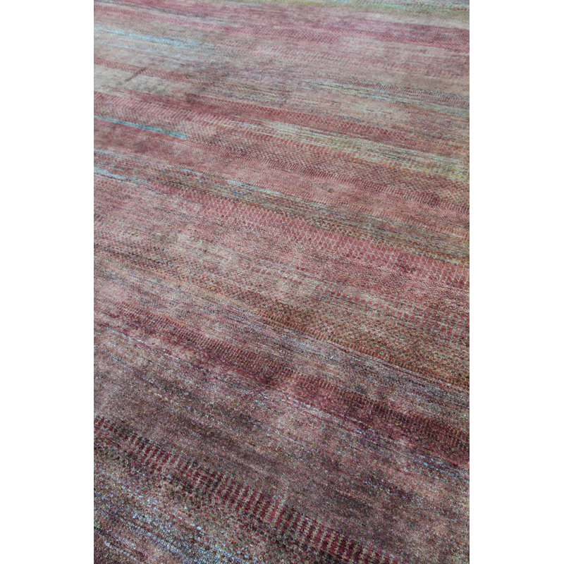 New Indian Illusion Silk Wool On Cotton 9Ft10inx13ft9in Fuscia
