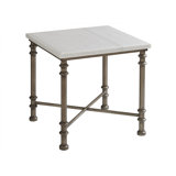 Ocean Breeze Flagler Square Marble Top End Table