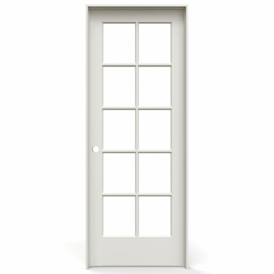 Portes françaises en verre avec ensemble de quincaillerie d’installation