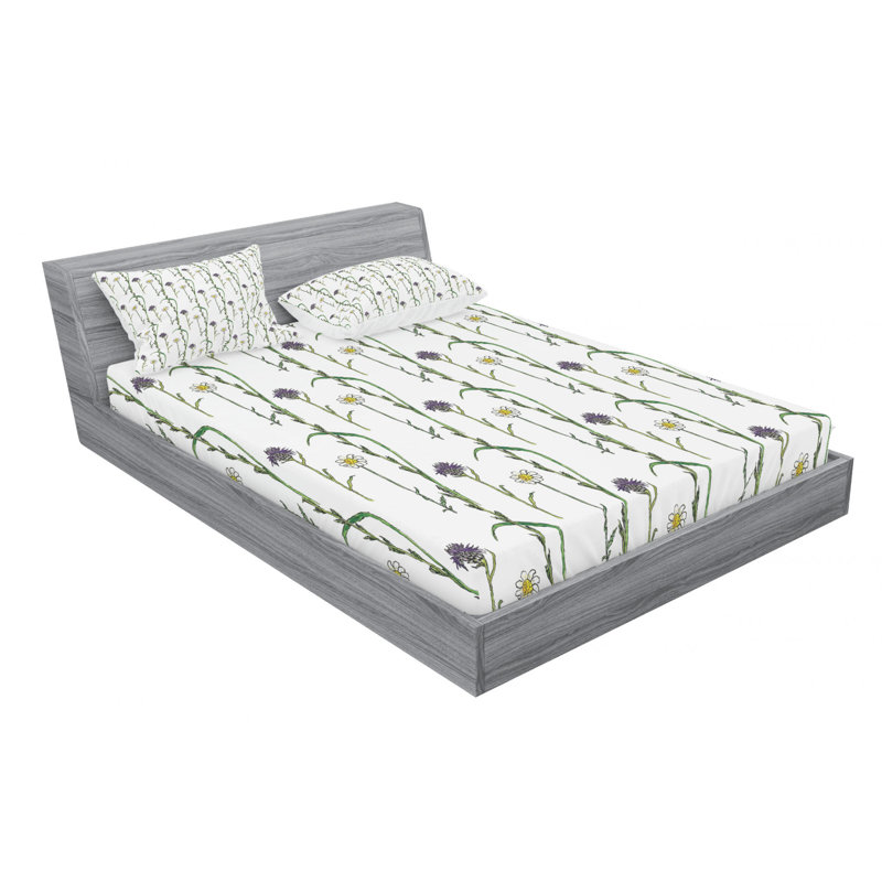 Queen Pink and Beige Floral Microfiber Bedding Set