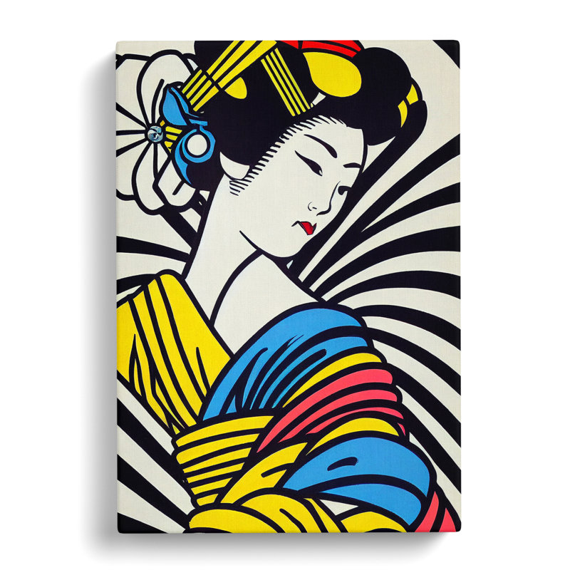Geisha Pop Art - Wrapped Canvas, 50cm H x 35cm W x 3cm D