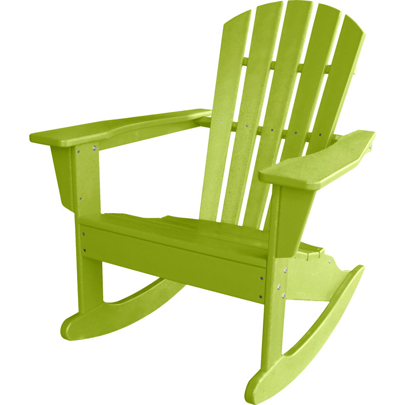 POLYWOOD Palm Coast Adirondack Rocking Chair, Lime