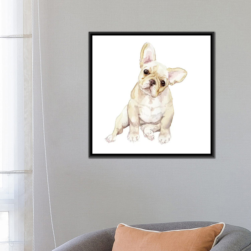 « blonde french bouledogue », reproduction sur toile, null, null, null