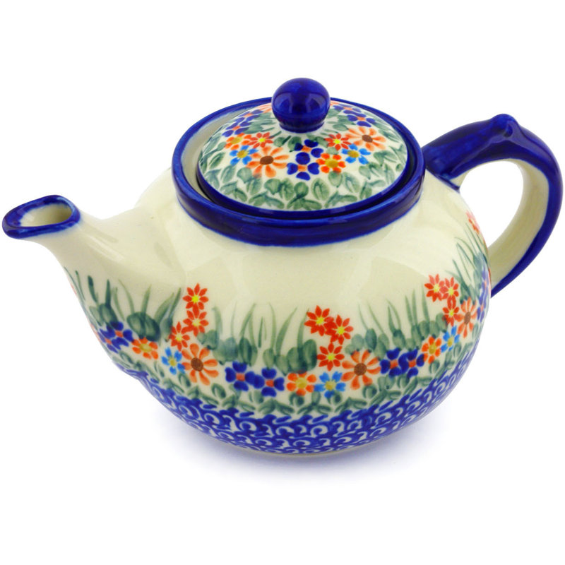 Polmedia Blissful Daisy 64oz. Floral Teapot
