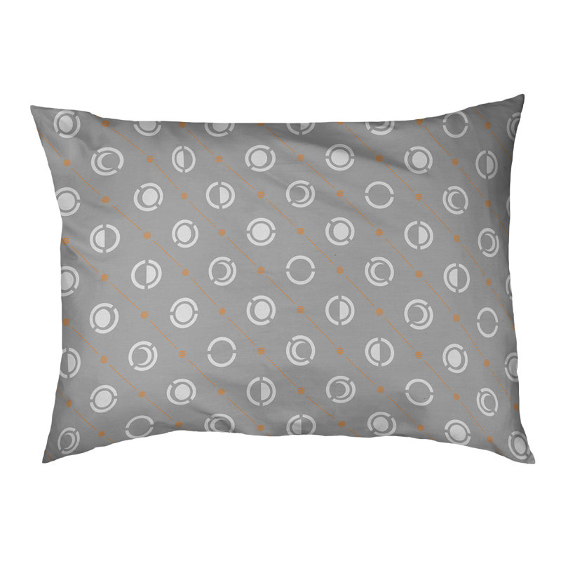 Coussin d’extérieur pour chien moon phases Chenault, Grand (l 50 po x P 7 po x H 40 po), Orange et gris