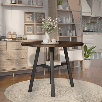Gaspar Extendable Round with Solid Wood Base Counter Height Dining Table