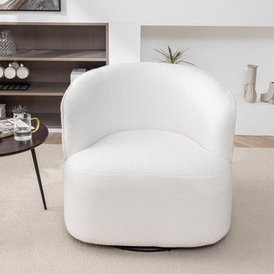 Janeesha Upholstered Swivel Barrel Chair