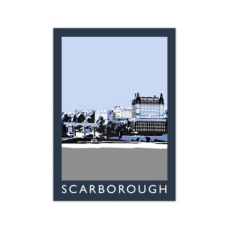 'Scarborough in Snow' Graphic Art Print, 84.1cm H x 59.4cm W x 3cm D, Unframed